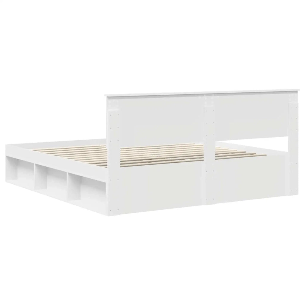 Struttura del letto-Giroletto-Rete del Letto Bianco 200 x 200 cm Legno multistrato 765549