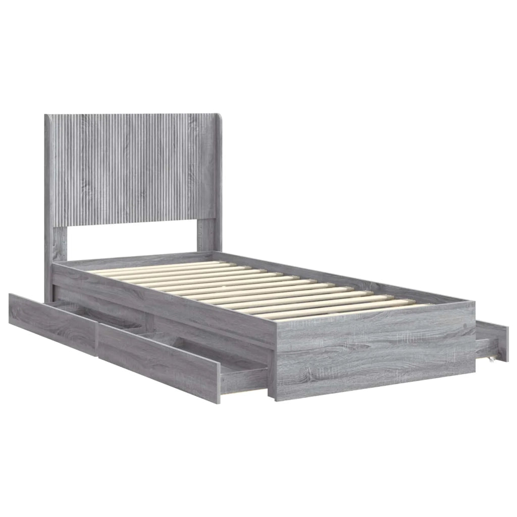 Struttura del letto con stoccaggio e testata 3 pcs 3414066