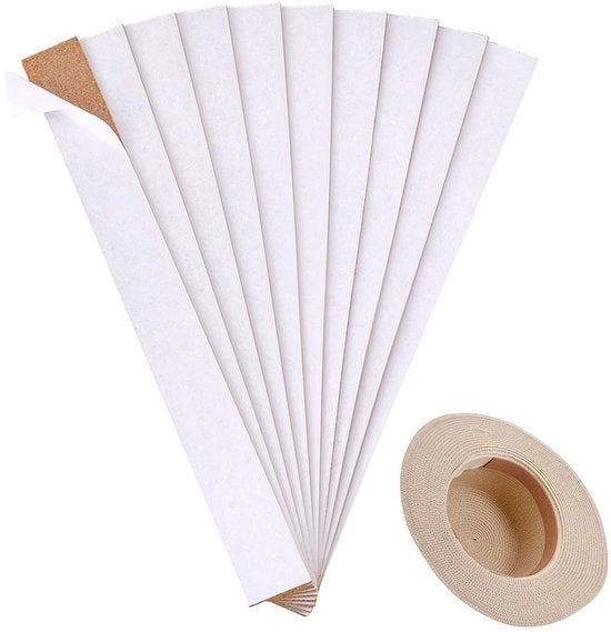 Adattatore per cappelli Reducitore 10 pezzi - Gomma autoadesiva - 250 mm x 25 mm - Stile retro - Per regolazione dimensione cappello - Facile da utilizzare - Riduzione cappello