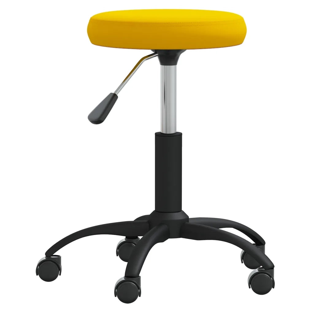 Sgabello da Massaggio in Velluto Giallo Senape 3085745