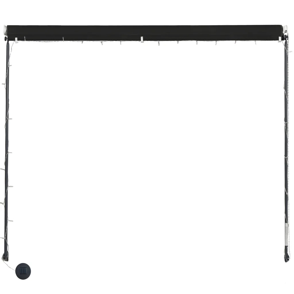 Tenda da Sole Retrattile con LED-Tenda parasole per Patio 350x150 cm Antracite