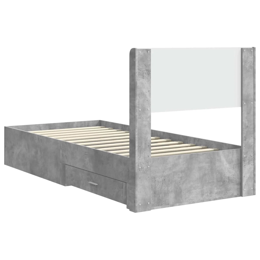 Struttura del letto con stoccaggio e testata Grigio Cemento 3414502
