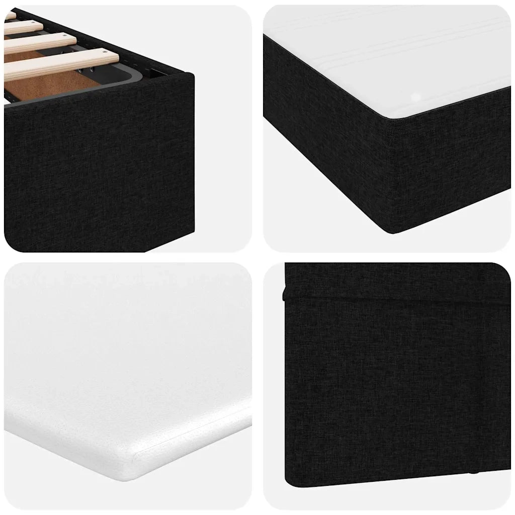 Letto con contenitore e materasso Nero 140 x 190 cm Poliestere 3371780