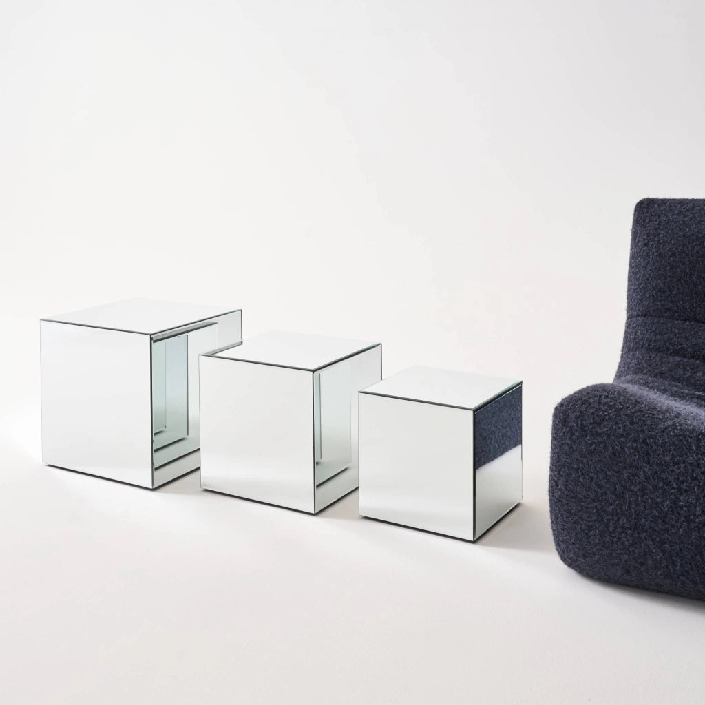 Tavolo cubico a specchio, 30cm, transparent