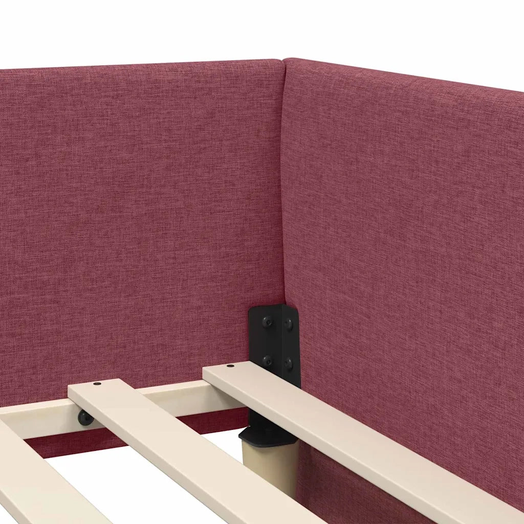 Cornice del letto ad angolo Rosso Vino 80 cm x 200 cm Tessuto 42016030