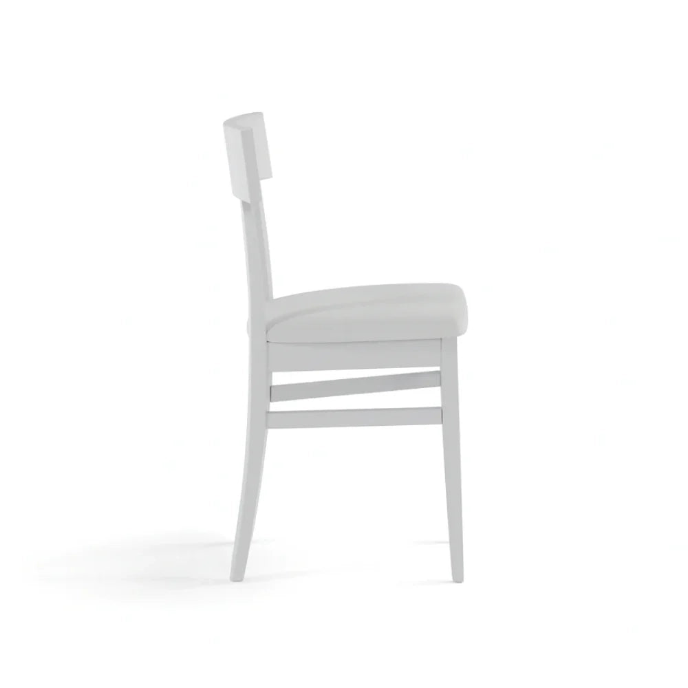 Set di 2 sedie da pranzo imbottite in legno bianco Zaira con struttura in legno facili da pulire Made in Italy | Duzzle