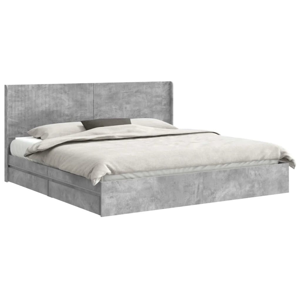 Struttura del letto con stoccaggio e testata Grigio Cemento 3413998