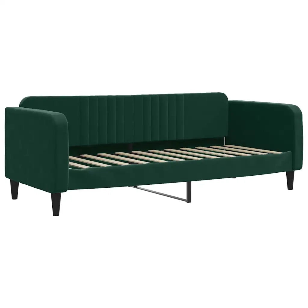 Divano Letto con Letto Estraibile Verde Scuro 80x200cm Velluto 3197058