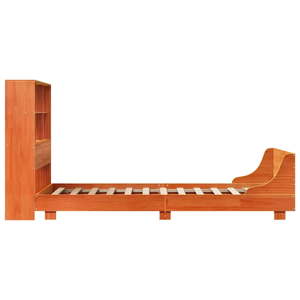 Giroletto senza Materasso-Struttura Letto Marrone Cera 100x200 cm Legno di Pino 191913