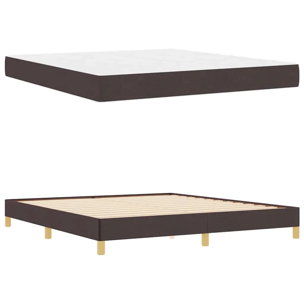 Letto a molle con materasso Marrone Scuro 180 x 200 cm Tessuto 3398587
