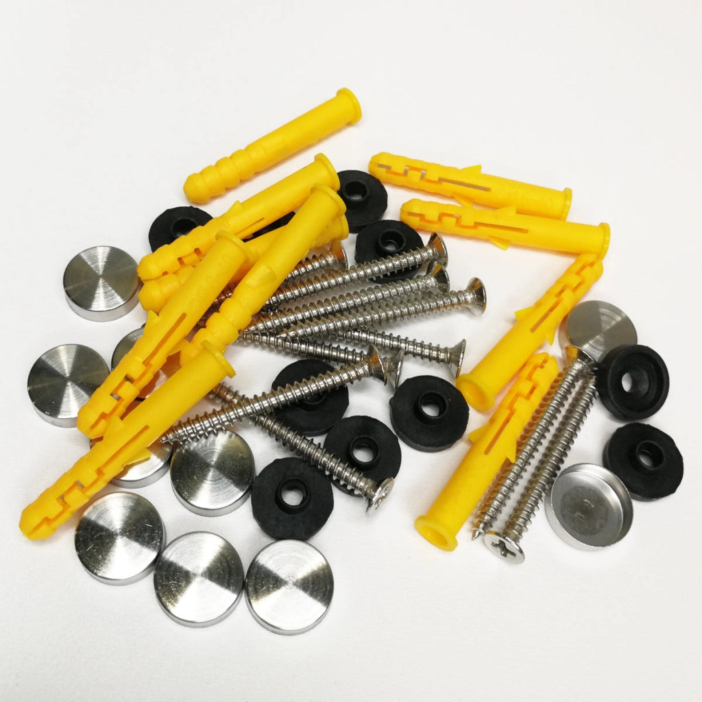 Kit completo - Viti, Placche copri-viti e Stop da muro Pezzi: 100 pz