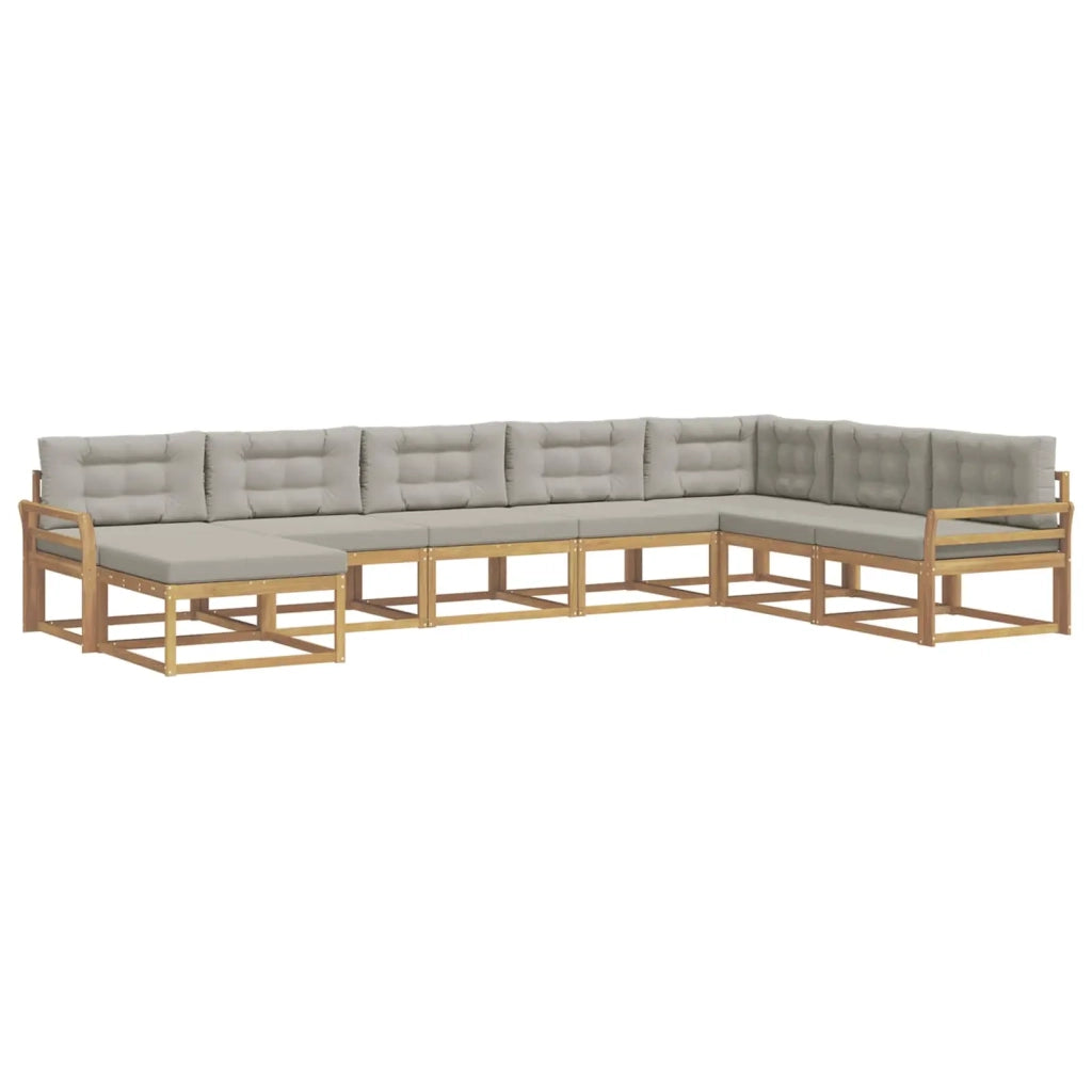 Set di divani da esterno 8 pcs Bianco e Grigio Chiaro 3386865