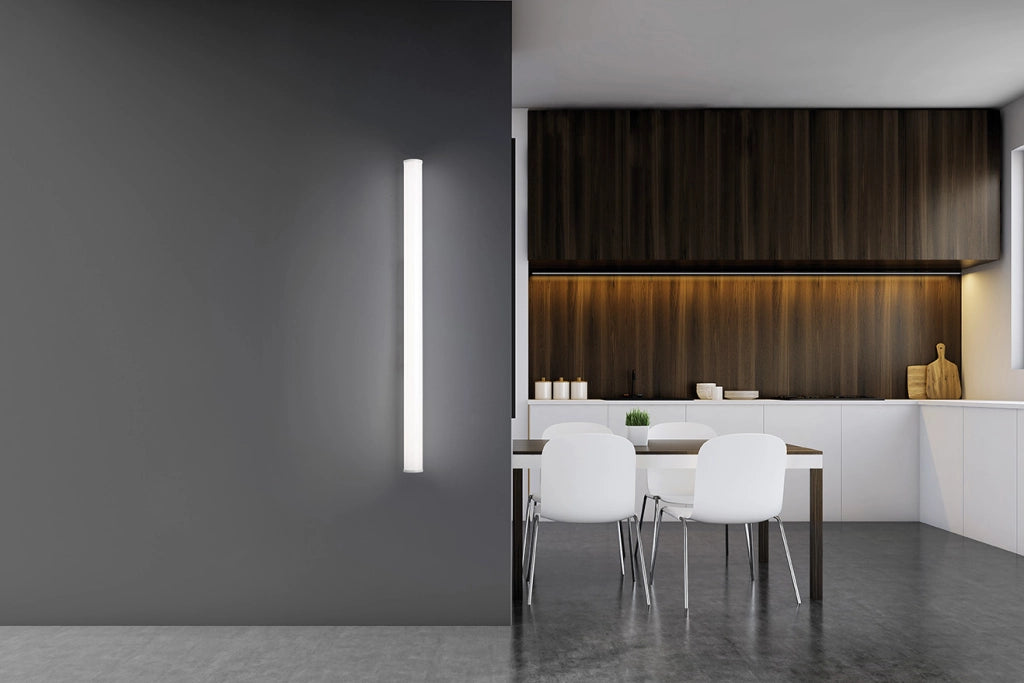 PIRGOS lampada tubo cilindrico da Parete/Soffitto 200 cm alluminio bianco 3000k 4000lm 38,4w