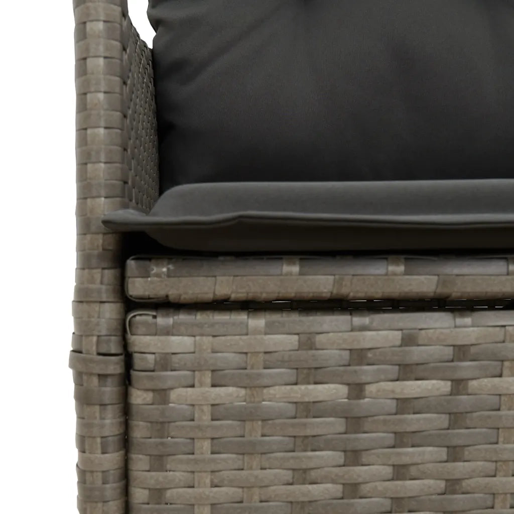 Set da Pranzo da Giardino 5 pz con Cuscini in Polyrattan Grigio