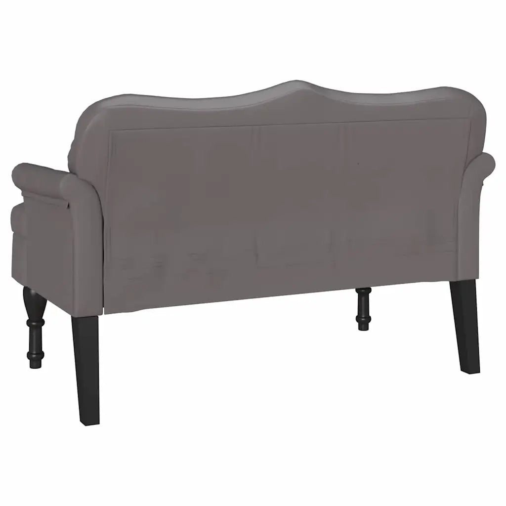 Panca Chesterfield-Sgabello-Divano Grigio 120,5 x 65 x 75 cm Pelle Sintetica