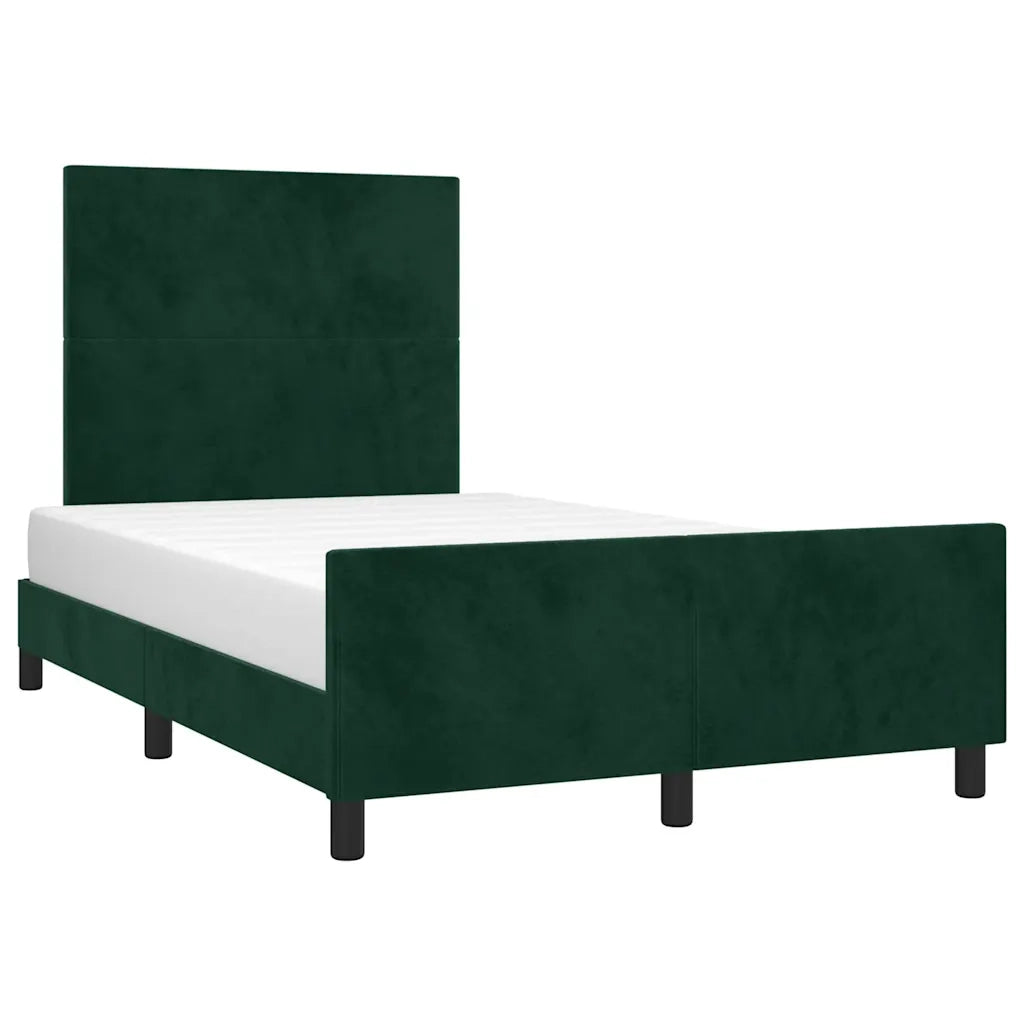 Giroletto senza Materasso Verde Scuro 120x200 cm in Velluto 3125626