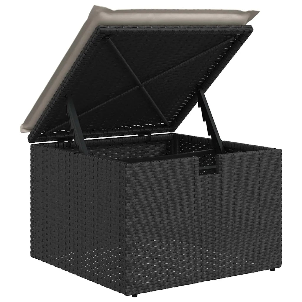 Set Divano da Giardino 6 pz con Cuscini Nero in Polyrattan 3325572