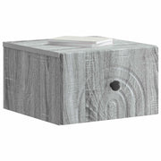 Set di 2 Comodini | Armadio da Notte | Mobiletto da notte a muro Grigio Sonoma 33 x 34,5 x 20 cm