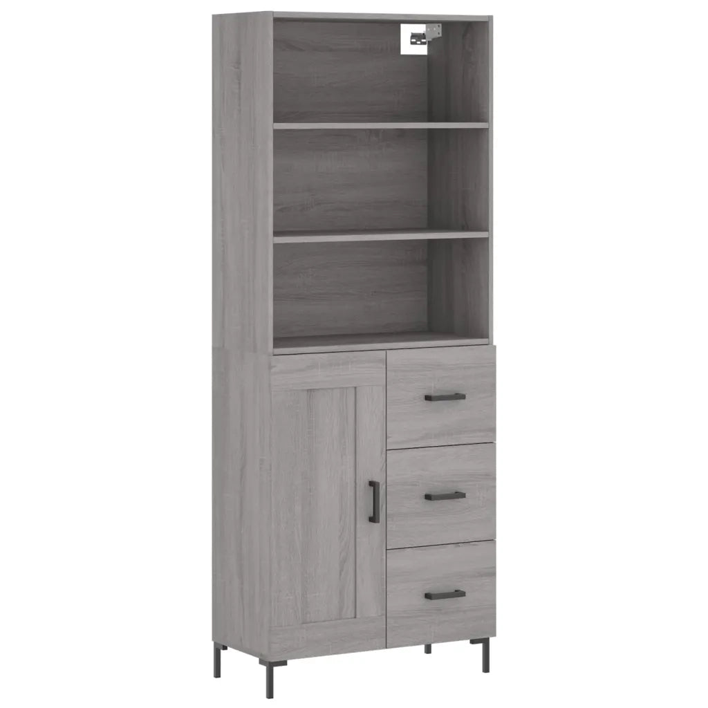 Credenza Grigio Sonoma 69,5x34x180 cm in Legno Multistrato 3190027
