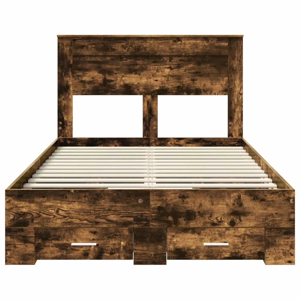 Struttura del letto Rovere fumé 135 x 190 cm Legno multistrato 3409999