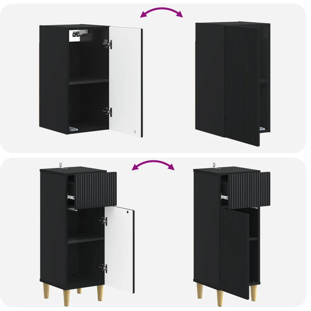 Set di Mobili da Bagno da 4 Pezzi ARNHEM Nero 3417928