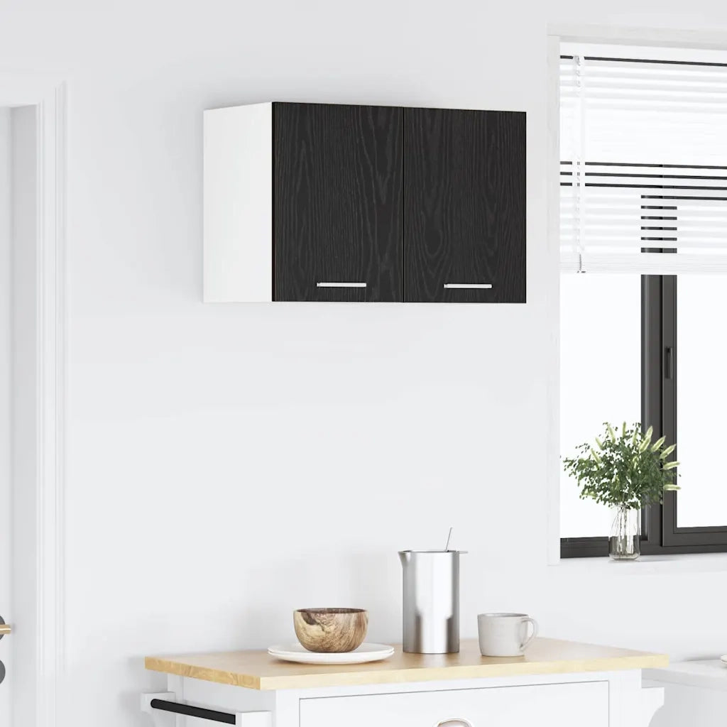Armadio pensile con porta Rovere Nero e Bianco 30 x 31 x 40 cm 884116