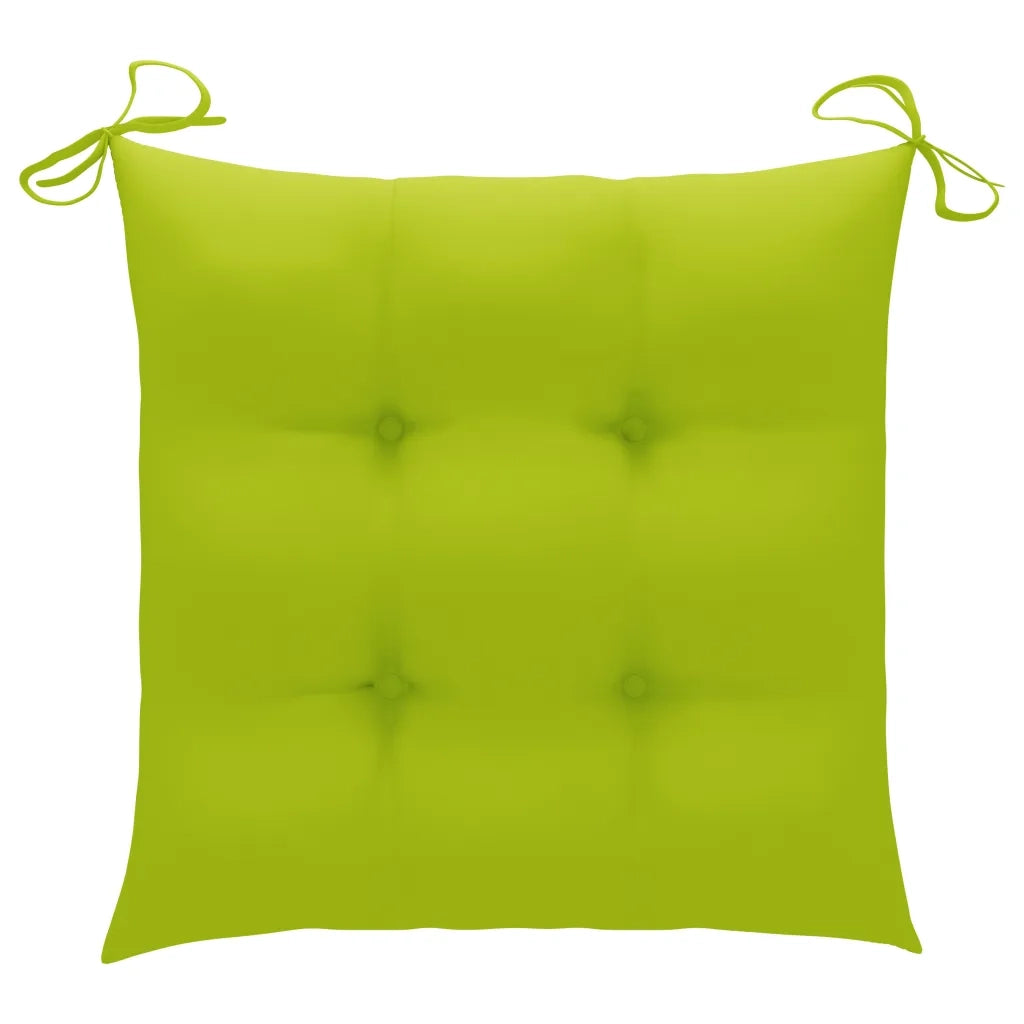 Sedie da Giardino 2pz Cuscini Verde Brillante Teak Massello 3063278
