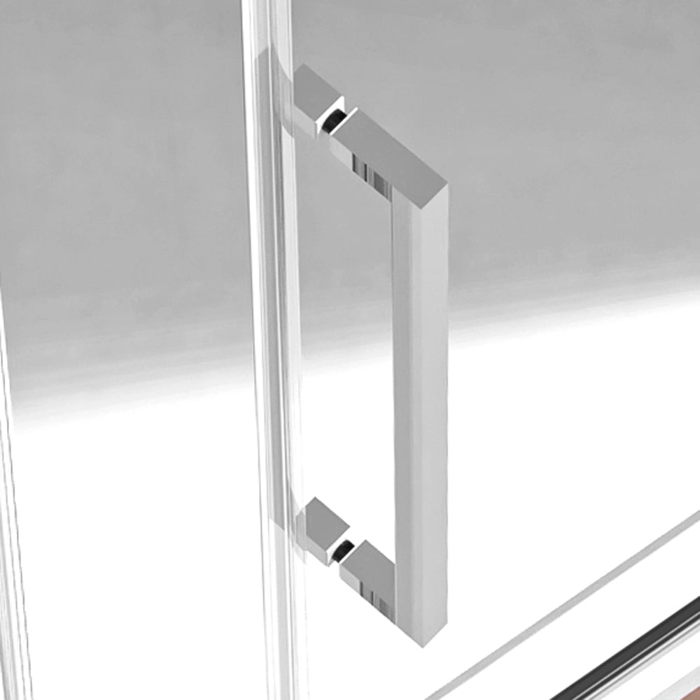 Box doccia angolare 80x80 in vetro temperato trasparente battente con profili cromo Neos