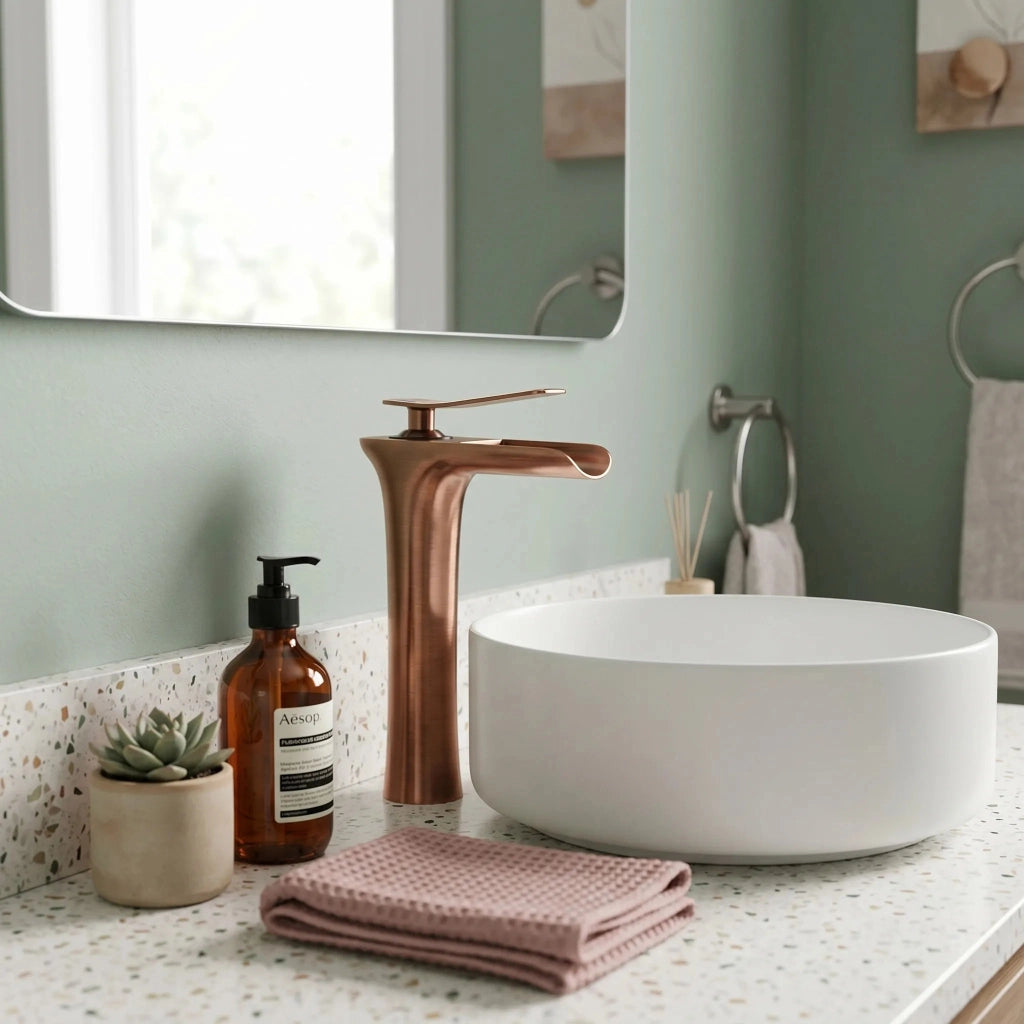Rubinetto Da Lavabo Rea Laguna Brush Copper High