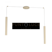 ROUND TUBE SOSPENSIONE 2 LUCI SABBIA CAVO CM.250 CON BASE 1174-S2-SA