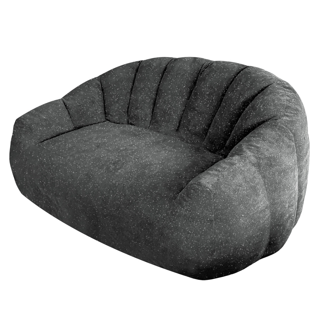 Poltrona pouf a zampa d'orso con seduta ampia e design ergonomico per soggiorno in flanella grigio