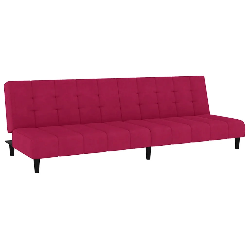 Divano letto | Sof¨¤ letto | Letto singolo a 2 Posti Rosso Vino in Velluto