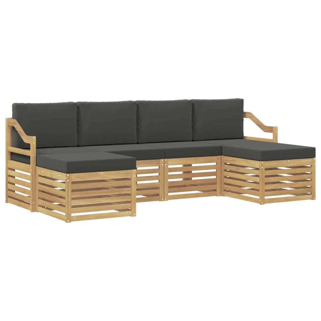 Set divani 6 pcs Bianco e Antracite 245 x 122,5 x 73 cm 3392292