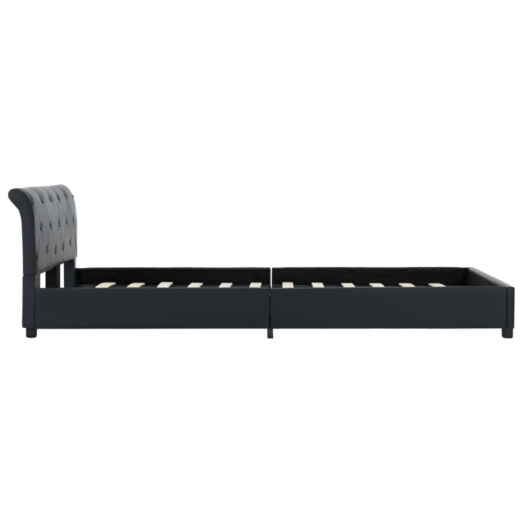 Giroletto-Struttura Letto Nero in Similpelle 140x200 cm 770730