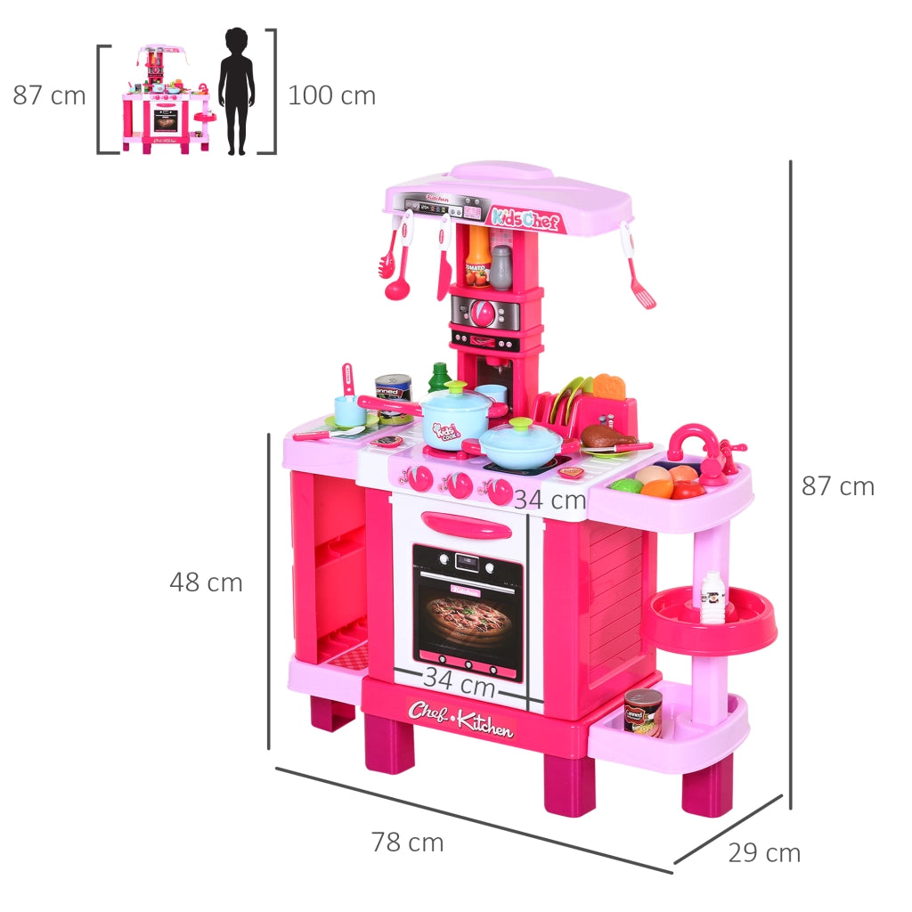 Cucina Giocattolo per Bambini con Luci e Suoni ¨C Minimal ¨C Rosa 78x29x87