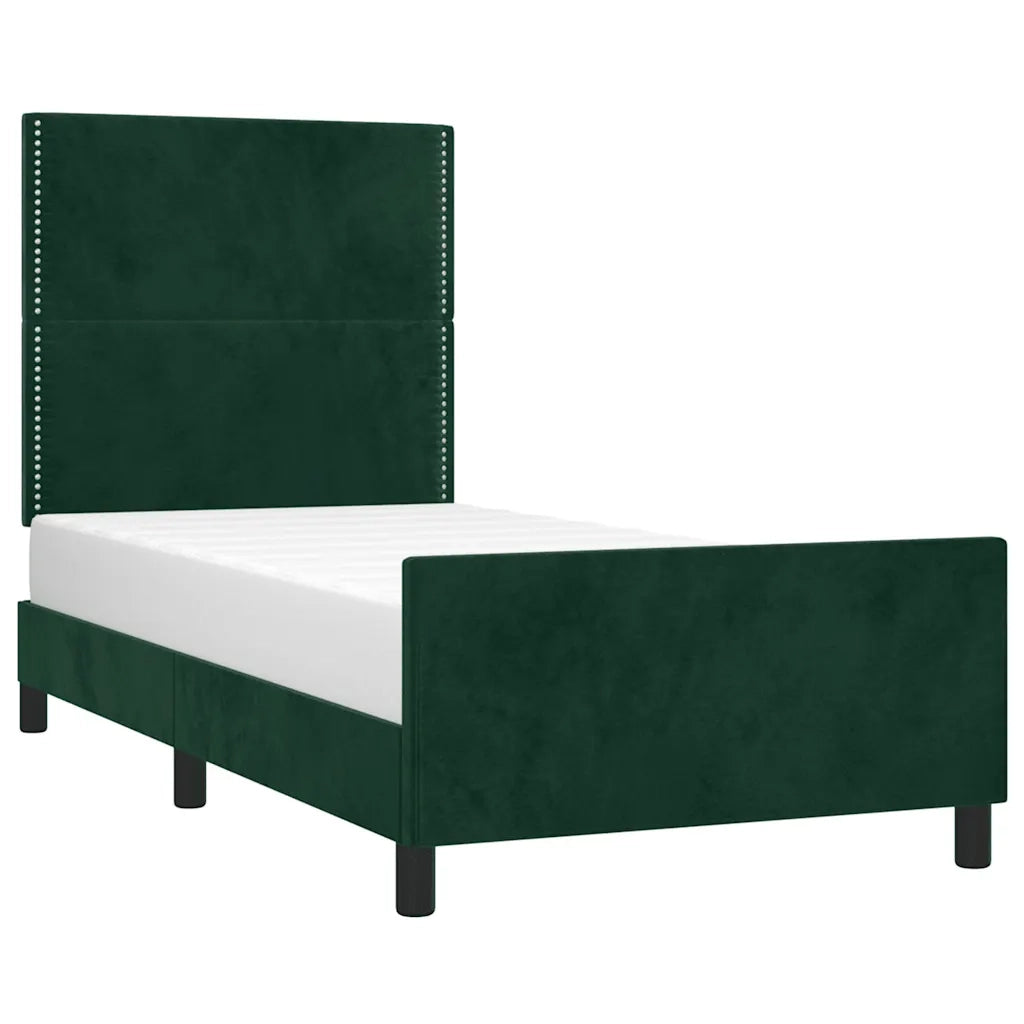 Giroletto senza Materasso Verde Scuro 90x190 cm in Velluto 3125669