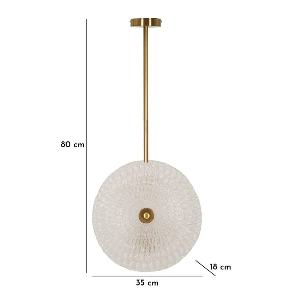 Lampada a Sospensione VKH86, Oro, Metallo, 35x18x80 cm