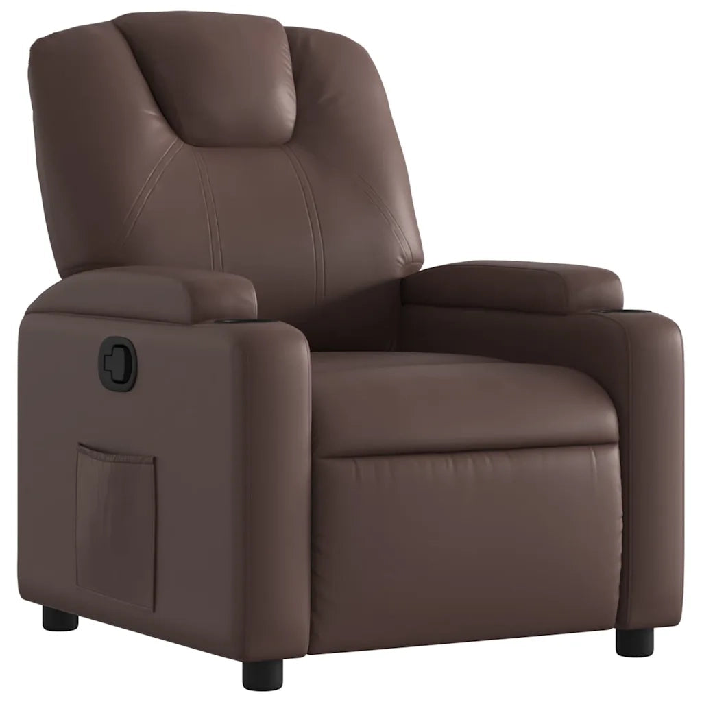 Poltrona Reclinabile Marrone in Similpelle 372391