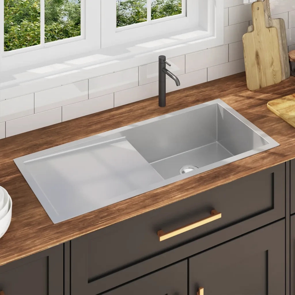 Lavello da Cucina Lavorato a Mano in Acciaio Inox CFW2721579