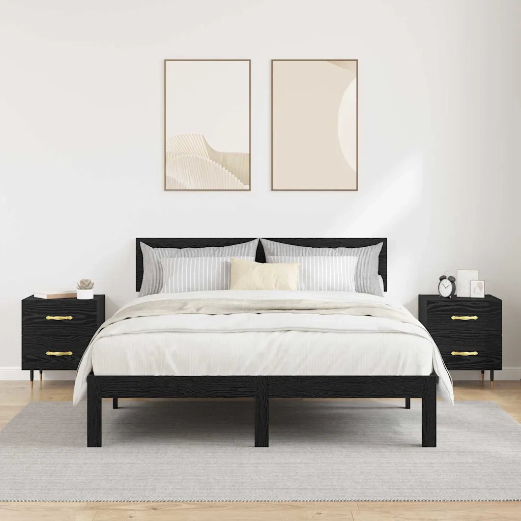 Armadio da Notte 2 pcs Rovere Nero 40 x 35 x 47,5 cm 881982