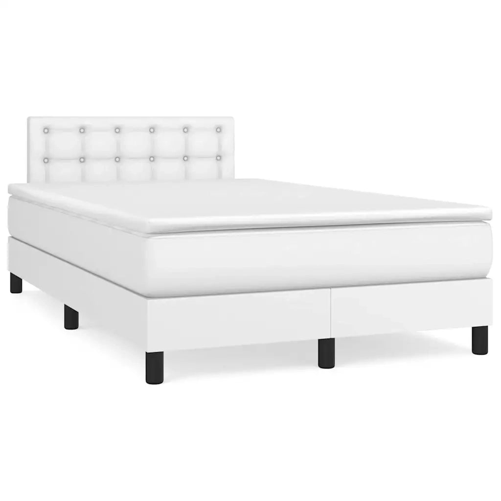 Giroletto Molle con Materasso e LED Bianco 120x190cm Similpelle