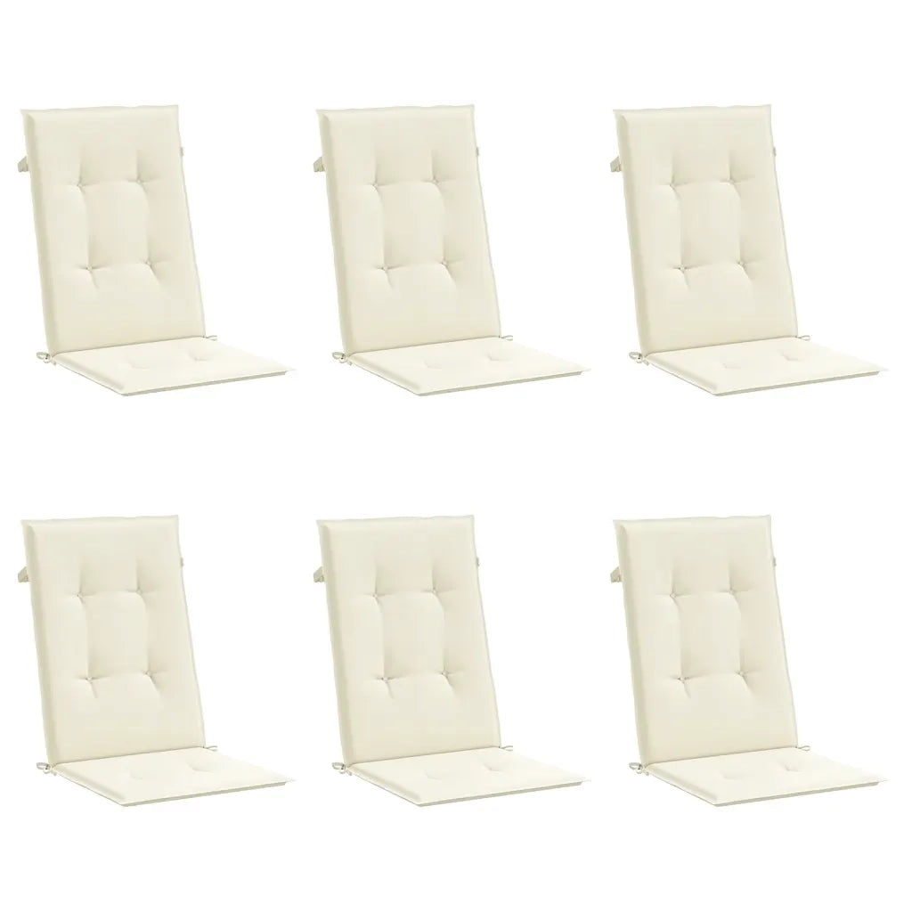 Cuscini per Sedie 6 pz | Cuscini per sedie Crema 120x50x3 cm in Tessuto