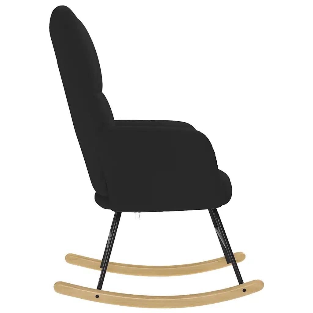 Sedia a Dondolo Nera in Tessuto 4016791