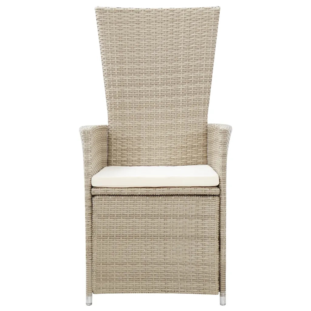 Set da Pranzo da Giardino 7 pz con Cuscini Beige 3099471