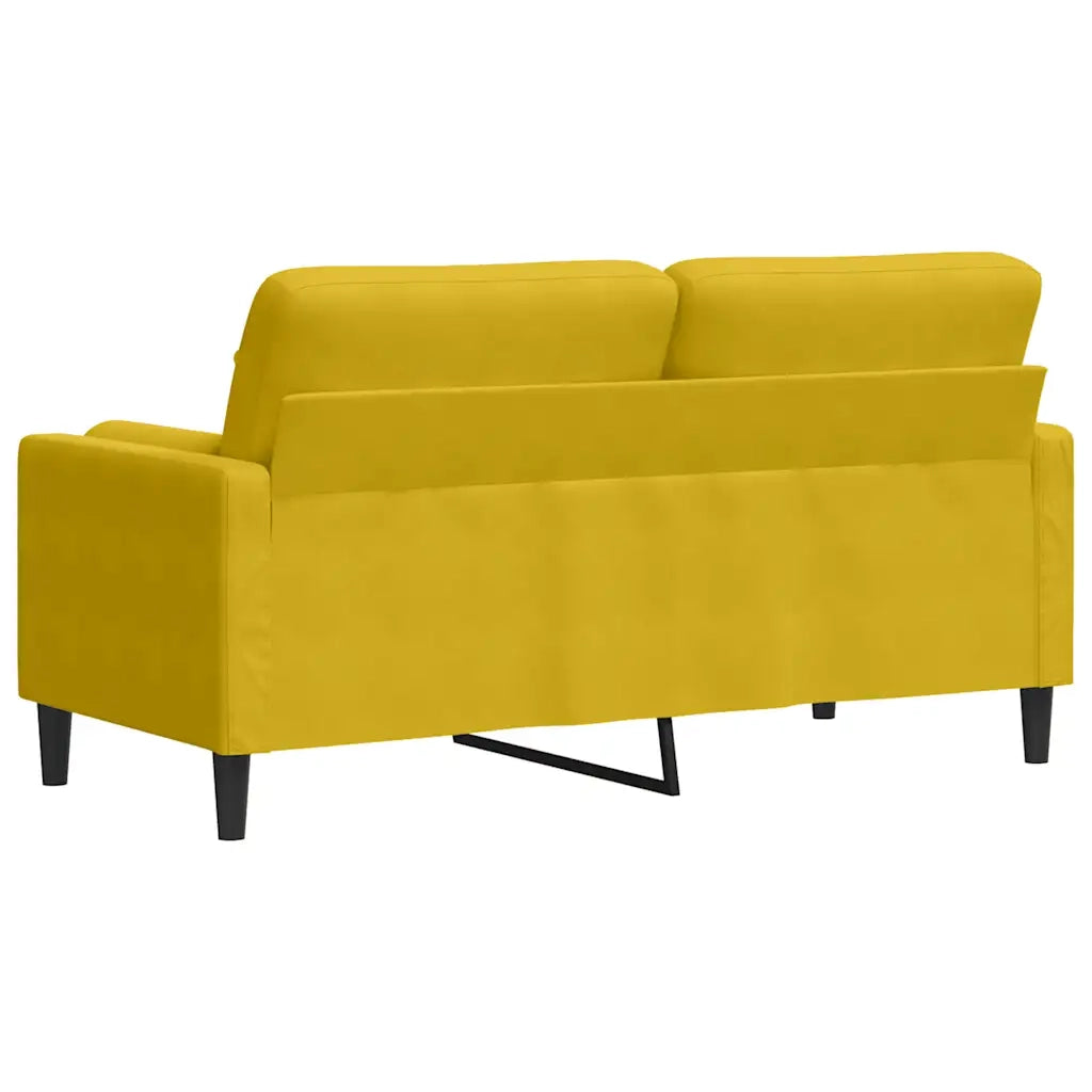 Divano a 2 Posti con Cuscini-Sofa 2 Posti con Cuscini Giallo 140 cm in Velluto 149483