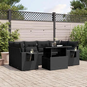 Set Divani da Giardino con Cuscini 7pz Nero Polyrattan 3267755