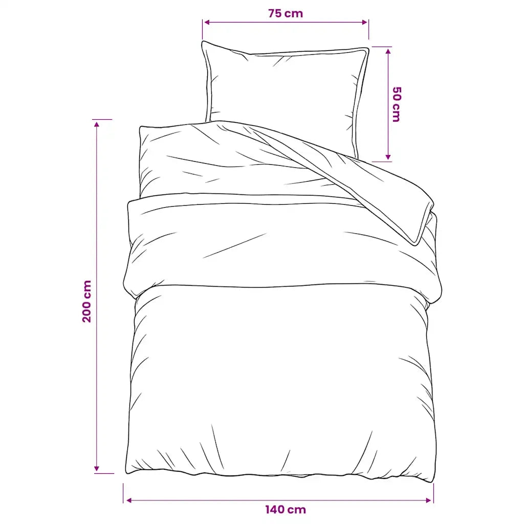 Set Copripiumino Bianco e Marrone 140x200 cm in Cotone CFW9172357