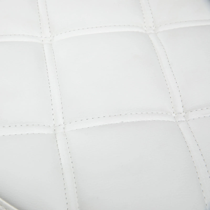 Sedia da ufficio Sgabello con ruote girevole regolabile in altezza con ruote in Similpelle Bianco Ø35.5 × 51-67 cm