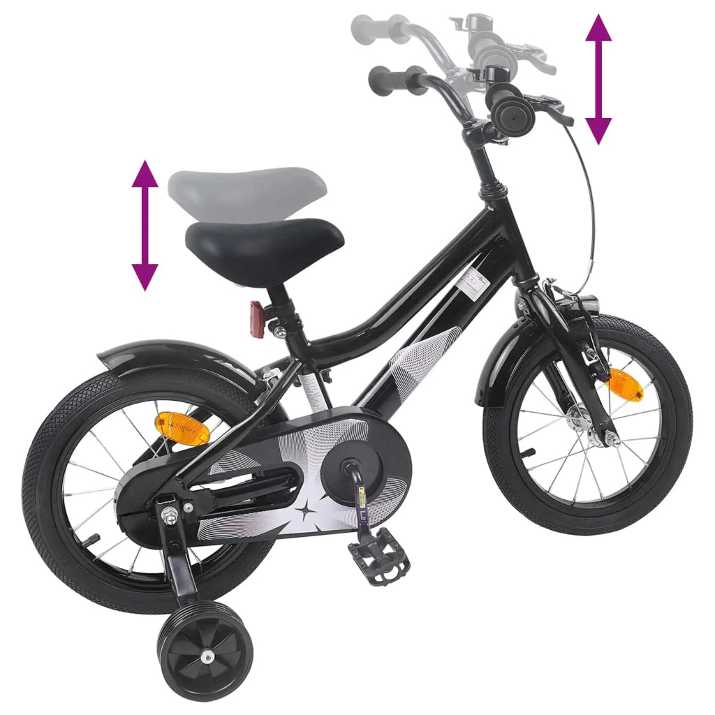 Bicicletta per Bambini 12 Pollici per bambini di 2-4 anni Nero 42009377
