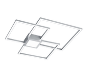 Plafoniera LED, metallo, nichel opaco, 65,5x6,5x66,5 cm, Hydra